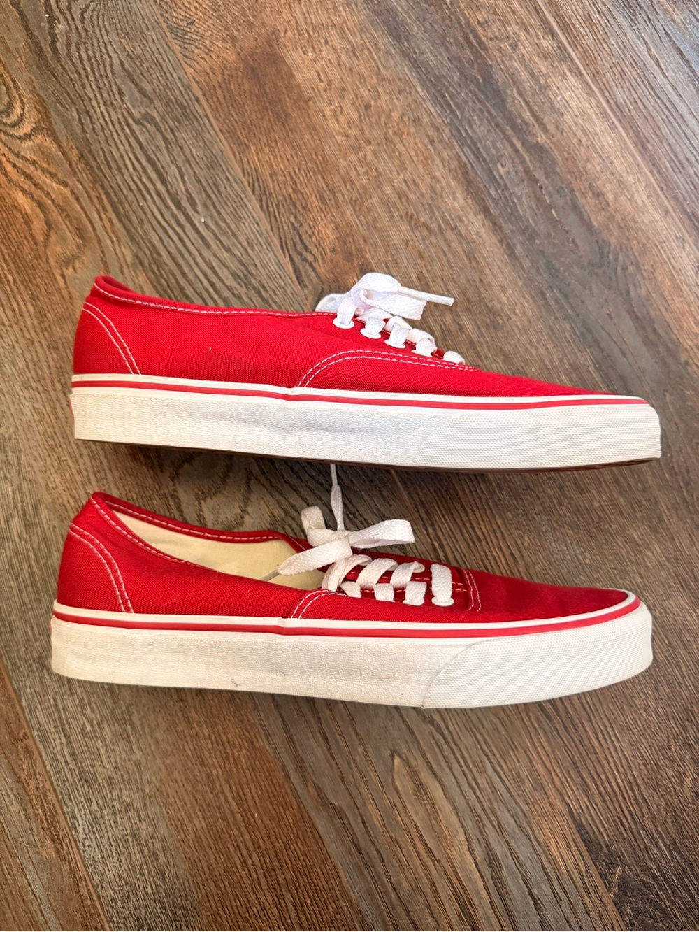 Vans Red Canvas Authentic Sneakers - Picture 3 of 5